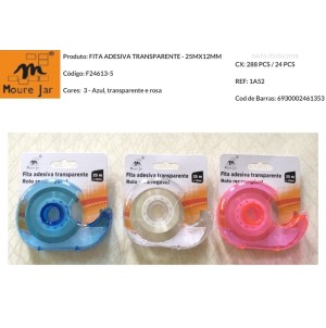  Fita transparente 12mmx25m  BOX/24PÇS