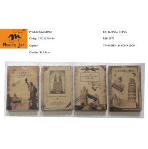 CADERNO COM 96 FOLHAS MJH21349-14-CX:168PÇS/SUB:84PÇS-MUL/12PÇS