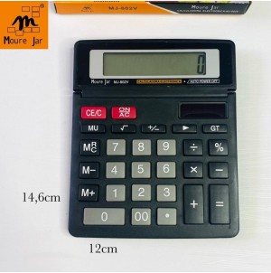 MJ802V- CALCULADORA DE BOLSO  12.2*14.8*1.6CM-BATERIA-AUTO POWER OFF----CX:180 PÇ/MIN:45PÇS   COR PRETO