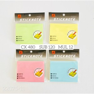 LEMBRETE DE PAPEL AUTO-ADESIVO :REF 22075-11 CX 480 PÇS SUB 120 PÇS MUL/12