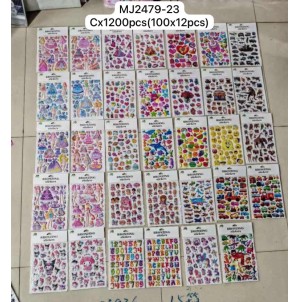MJ2479-23  CARTELA ADESIVA DE PAPEL, COM DESENHOS.-----CX:1200PÇS/MIN:120PÇS-BOX: 12PÇS   