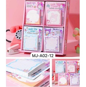 REF: MJA02-12 LEMBRETE DE PAPEL, AUTO-ADESIVO --------- CX576PÇS /SUB 120PÇS -MUL/24PçS