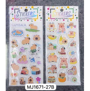 REF: MJ1671-27 CARTELA ADESIVA DE PAPEL, COM DESENHOS CAPIVARA CX 1800 MINIMO 120