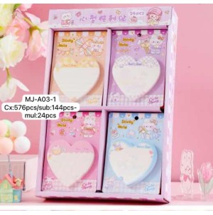 REF: MJ-A03-1. BX C/24 LEMBRETE DE PAPEL, AUTO-ADESIVO------CX:576PÇS/MIN:144PÇS- BOX:24PÇS