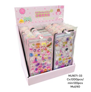  MJ1671-33 CARTELA ADESIVA     CX MASTE:1200PÇS/MIN:120PÇS-BOX/40PÇS