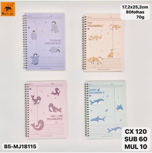 CADERNO. REF: B5-MJ18115 ----------- CX120PÇS/MIN60PÇS/MUL10