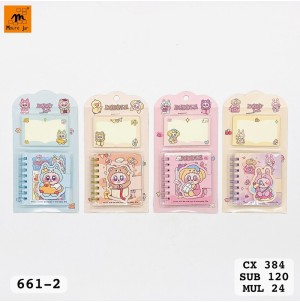 BLOQUINHO DE ANOTAÇÃO REF: MJ-661-2 ------------ CX:384PÇS/SUB:120PÇS-MUL/24PÇS