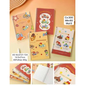 CADERNO - 5P/C. REF: A5-MJ-2121-134.---CX:300PÇS/MIN:50PÇS-MUL:5PÇS    