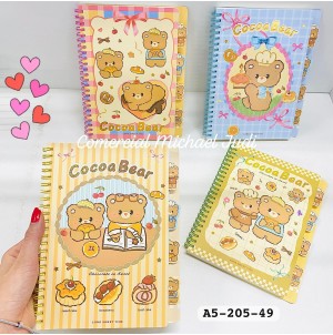 CADERNO. REF: A5-MJ-205-49 ----CX:120PÇS/MIN:36PÇS-MUL:12PÇS     