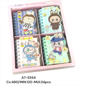 CADERNO REF:A7-MJ-5554 LABUBU ---------------- CX:480PÇS/MIN:120PÇS- MUL:24PÇS      
